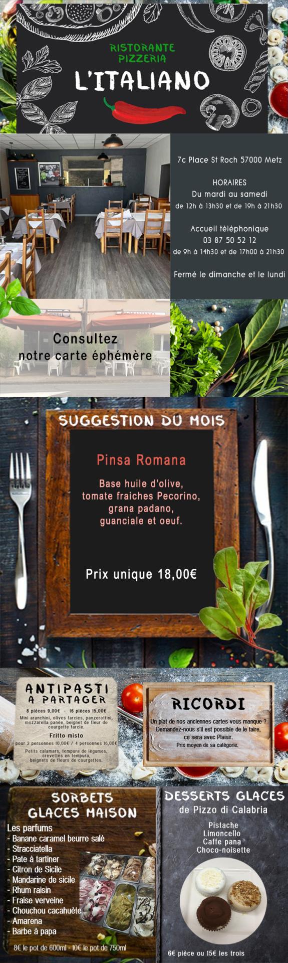 Planche restaurant italiano octobre2023